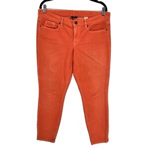 J.Crew 9" Toothpick Ankle-Zip Corduroy Pants Orange Size 32 Style 50090